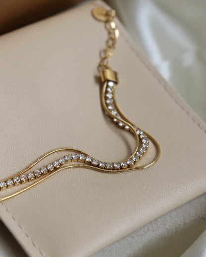 Juliet Zirconia Triple Layered Bracelet