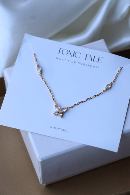 Zirconia diamond butterfly Chain