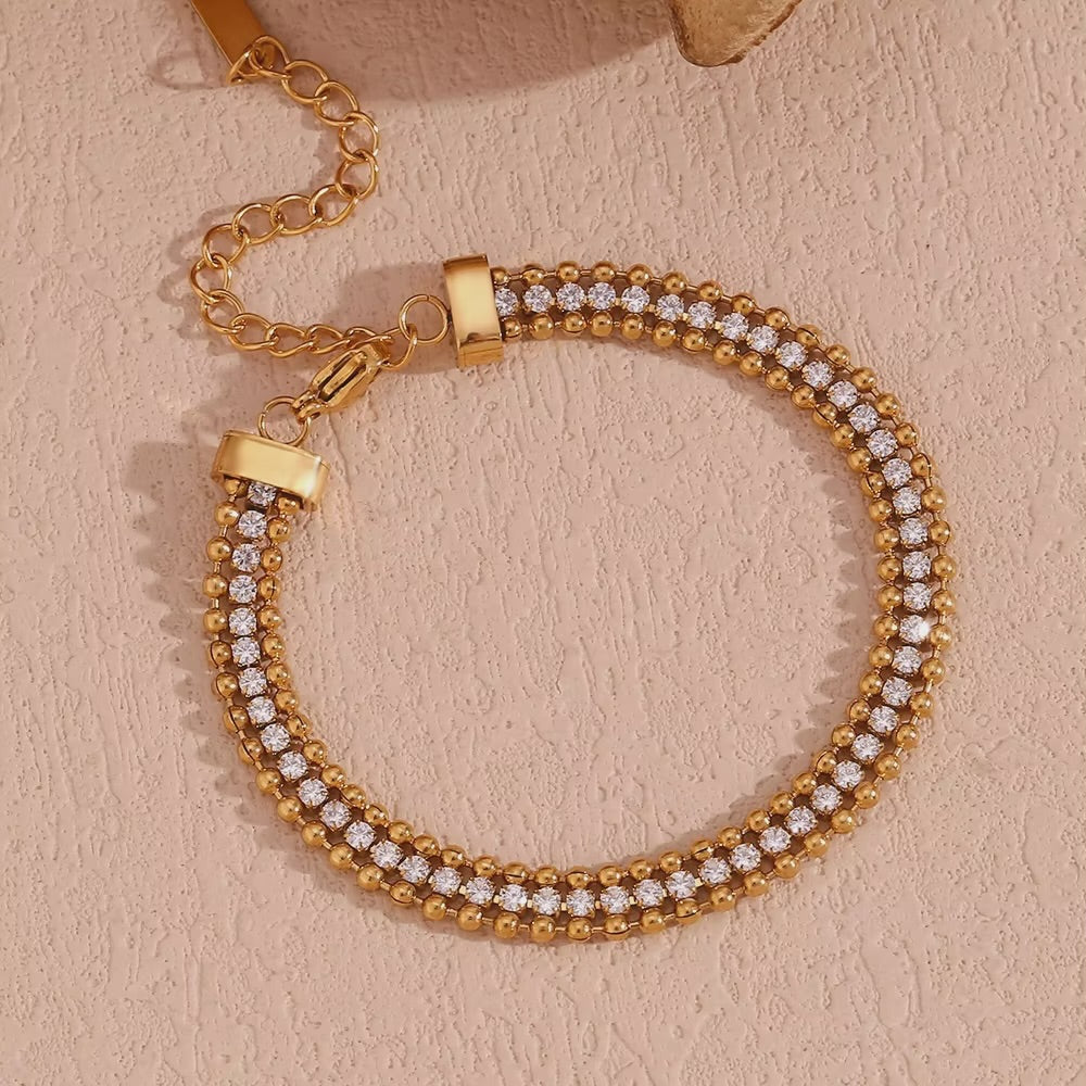 Genelia Triple Layered Zircon Bracelet