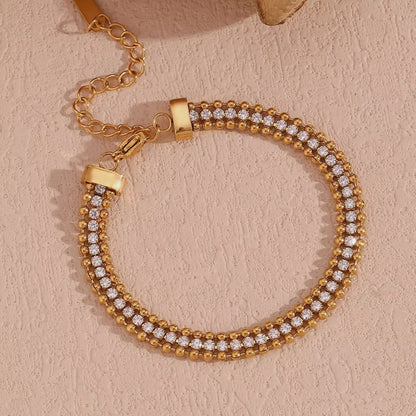 Genelia Triple Layered Zircon Bracelet