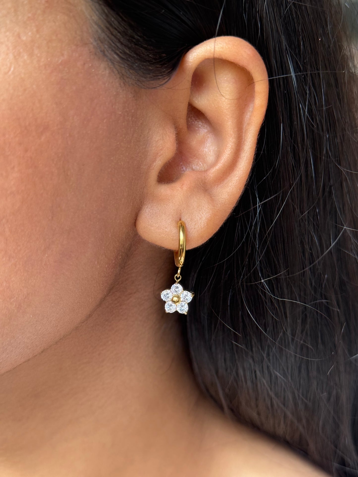 Iced Daisy Diamond Huggies