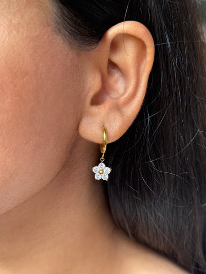 Iced Daisy Diamond Huggies