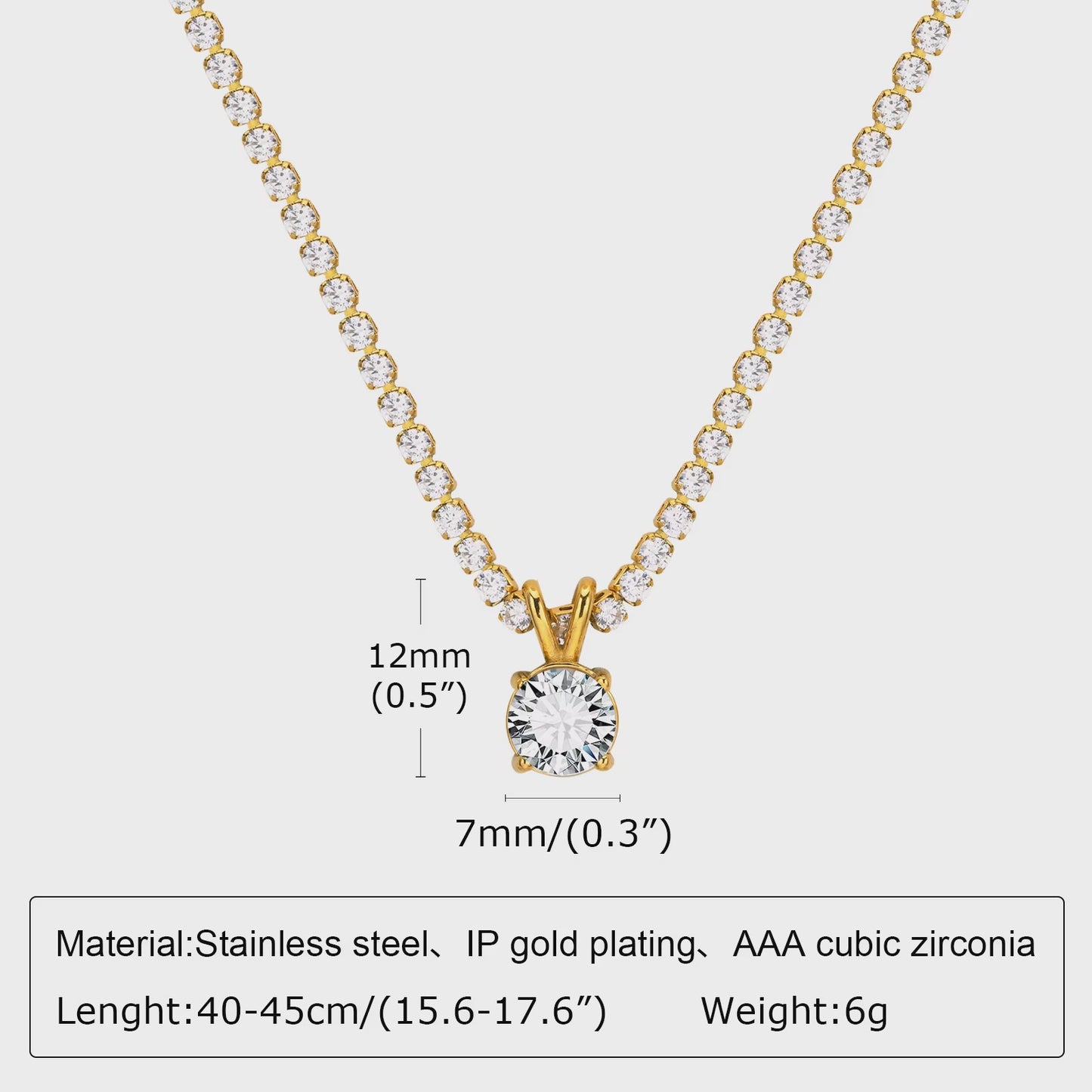 Delizia Diamond Glazed Solitaire Necklace