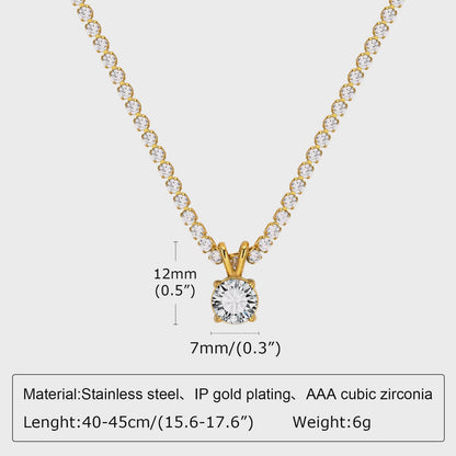 Delizia Diamond Glazed Solitaire Necklace