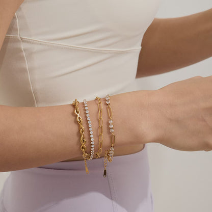Penny Zirconia Chain Bracelet