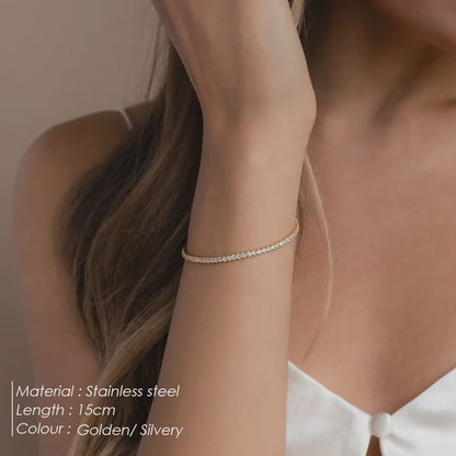 Dainty Bella Tennis Bracelet ( 1.5 mm Thickness)