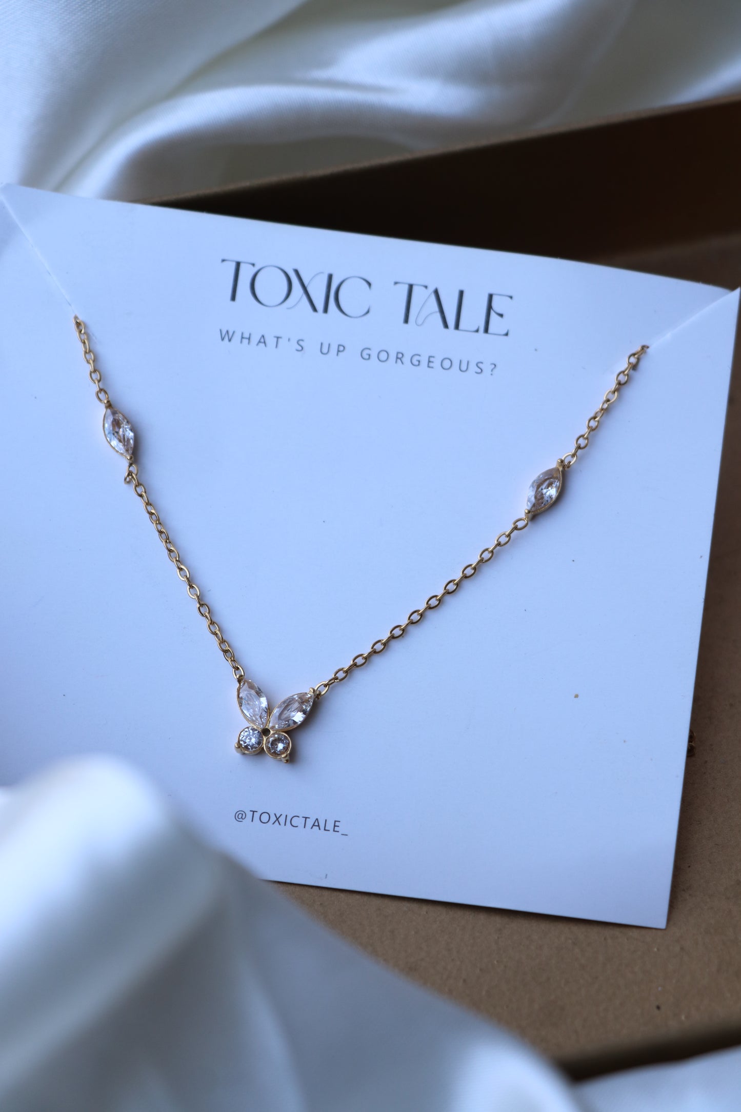 Zirconia diamond butterfly Chain