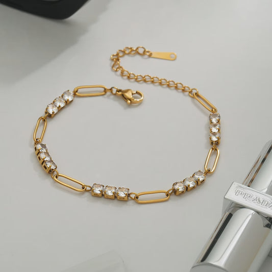 Penny Zirconia Chain Bracelet