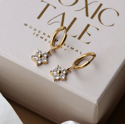 Iced Daisy Diamond Huggies