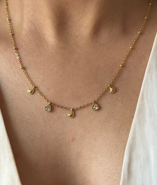 Ariana Mini Zircon Hearts Chain