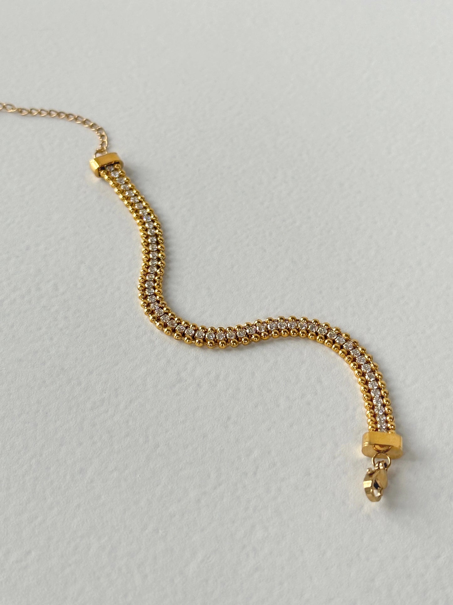 Genelia Triple Layered Zircon Bracelet