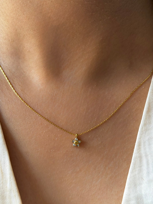 Dainty Flower Zirconia Necklace