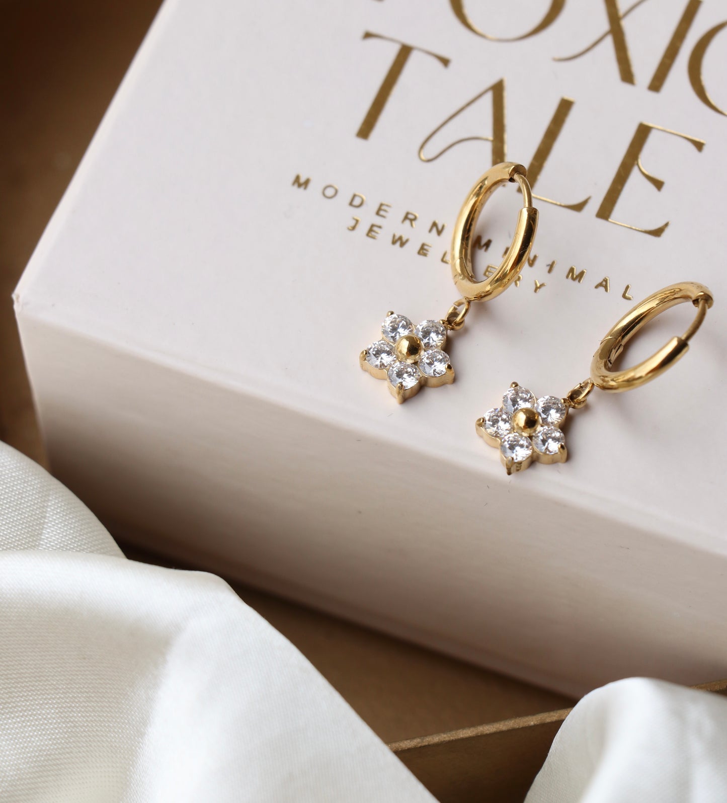 Iced Daisy Diamond Huggies