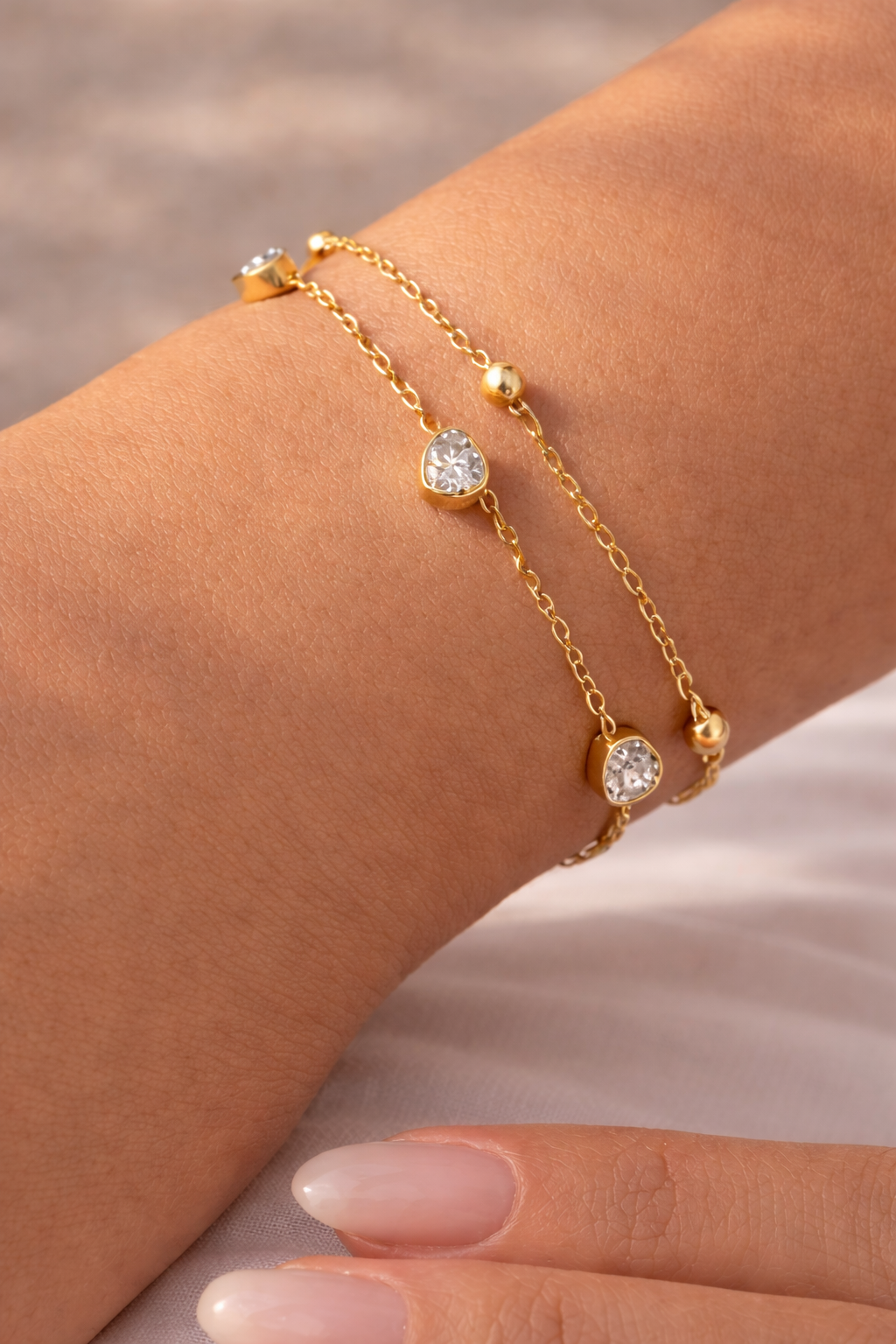 Fionna Zirconia Heart Bracelet