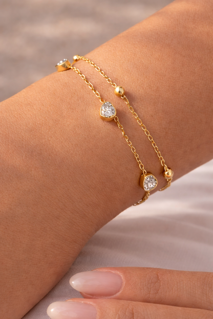 Fionna Zirconia Heart Bracelet