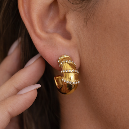 Diamond Wrapped Hoops