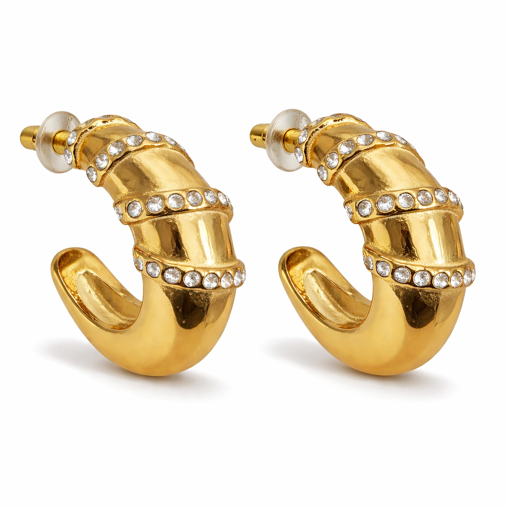 Diamond Wrapped Hoops