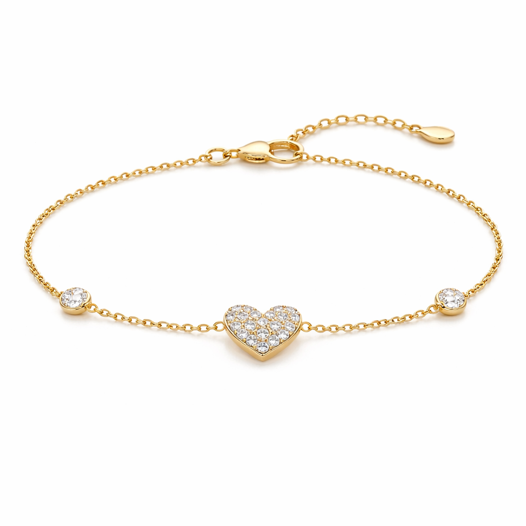 Dainty Diamond Heart Bracelet