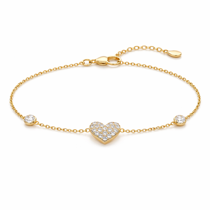 Dainty Diamond Heart Bracelet