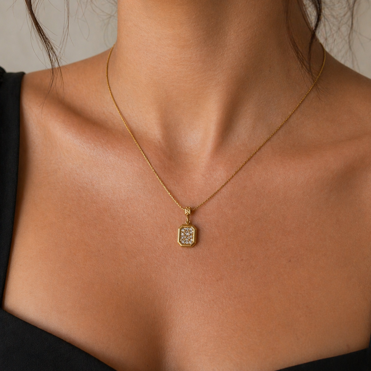 Diamond Tile Necklace