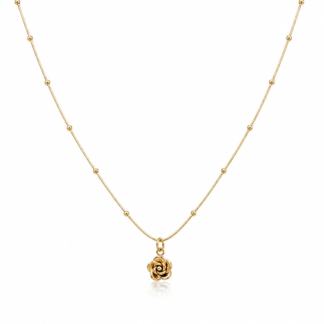 Dainty Golden Rose Necklace
