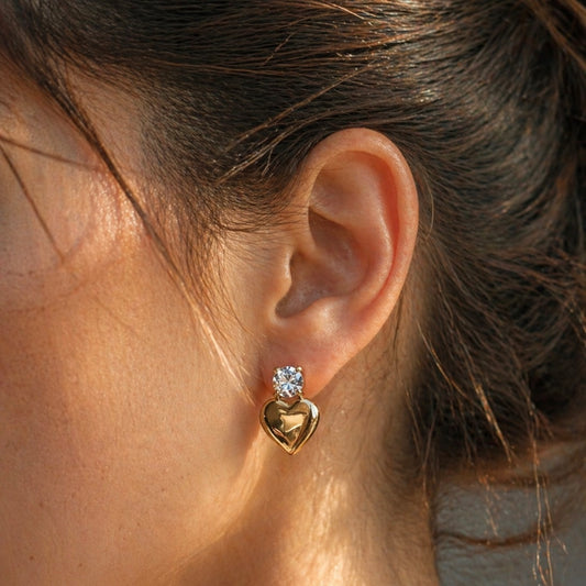 Kate Diamond Heart Studs
