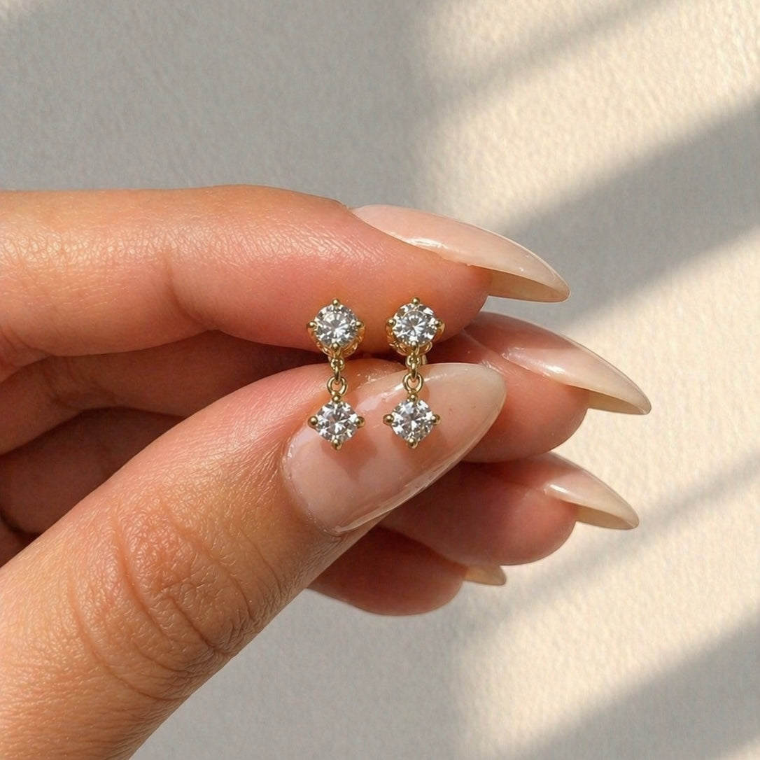 Dainty  Diamond Earrings