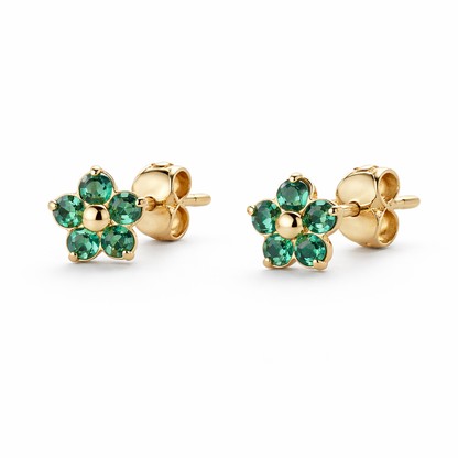 Ezra Emerald Daisy Studs
