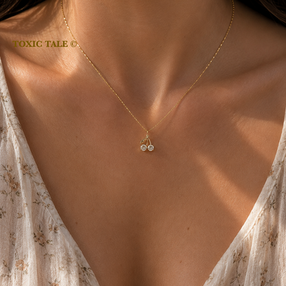 Mini Diamond Cherry Necklace