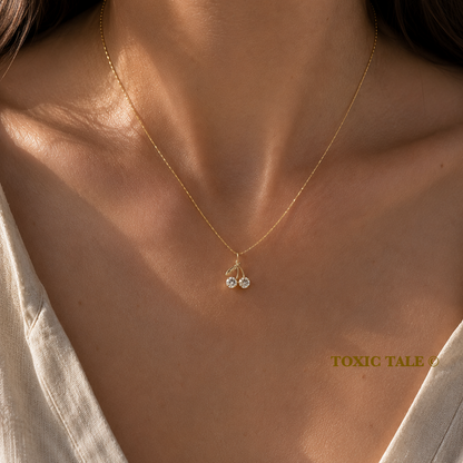 Mini Diamond Cherry Necklace