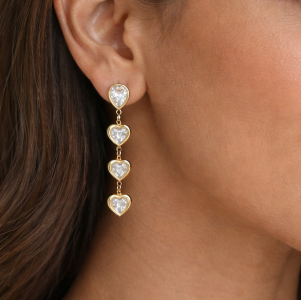 Zirconia Heartstrings Earrings