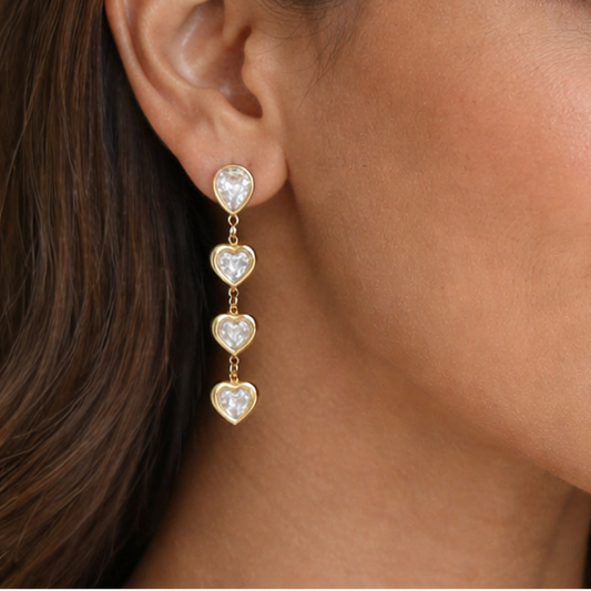 Zirconia Heartstrings Earrings