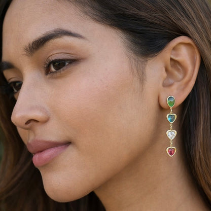 Kaleido Heart drop Earrings