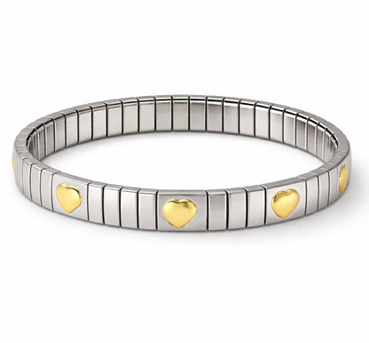 Gold Hearts Italian Charm Bracelet