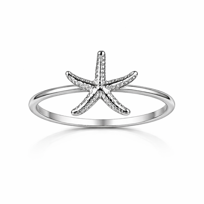 Silver Starfish Ring (Adjustable)
