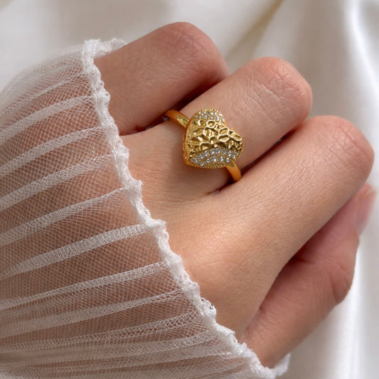 Renaissance Heart Ring (Adjustable)