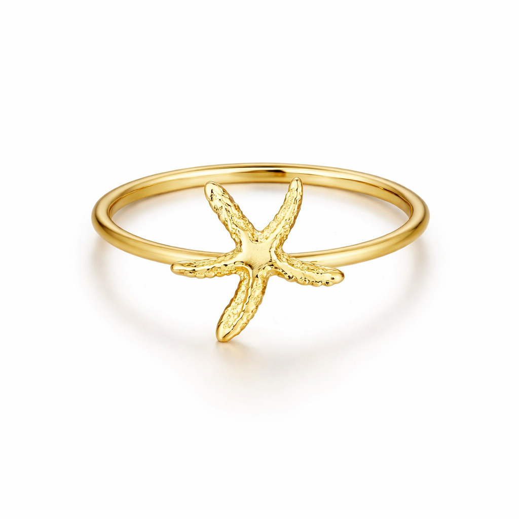 Golden Starfish Ring (Adjustable)