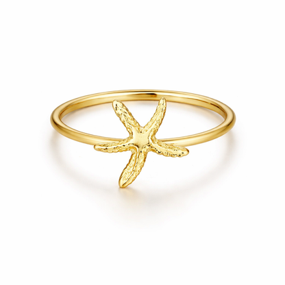 Golden Starfish Ring (Adjustable)