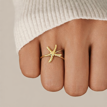 Golden Starfish Ring (Adjustable)