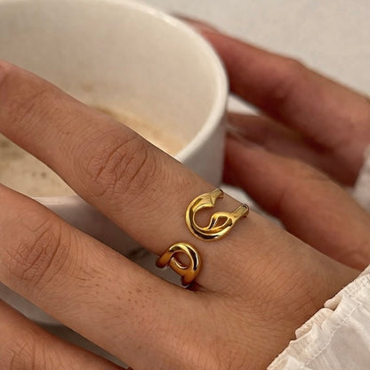 Golden Safety Pin Ring (Adjustable)