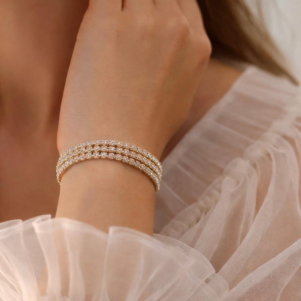 Triple Layered Tennis Bracelet