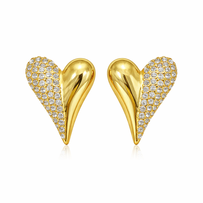 Diamond Kissed Heart Studs