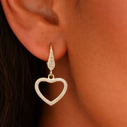 Mini Diamond Heart Earrings