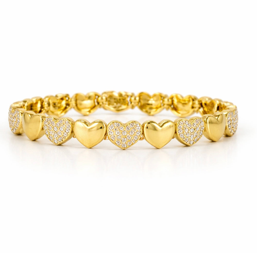 Champagne Hearts Brcelet (Large)