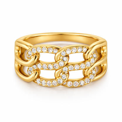 Tria Diamond Link Ring