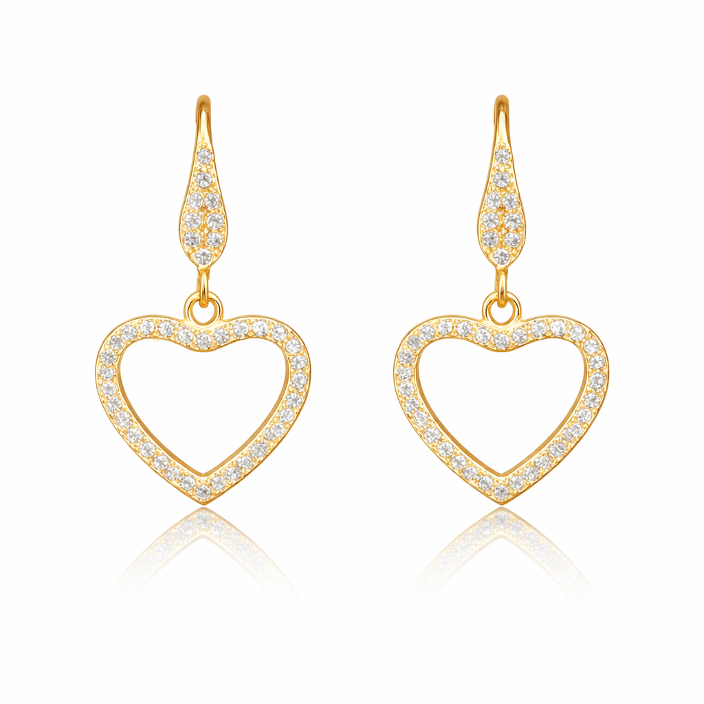 Mini Diamond Heart Earrings