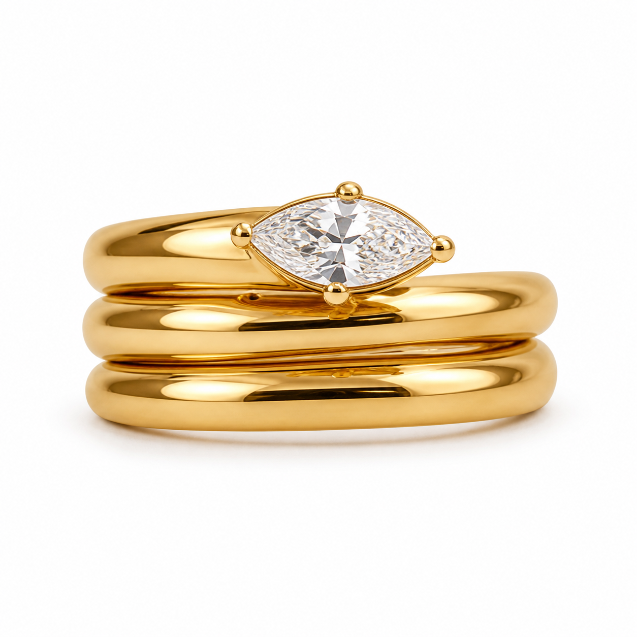 Marquise Gold Wrap Ring