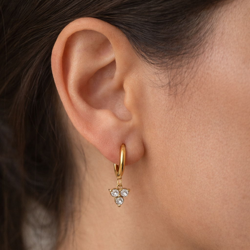 Celeste Trio Zirconia Huggies