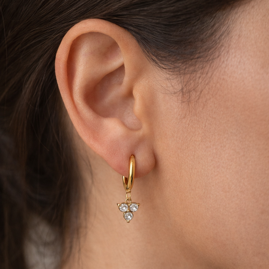 Celeste Trio Zirconia Huggies