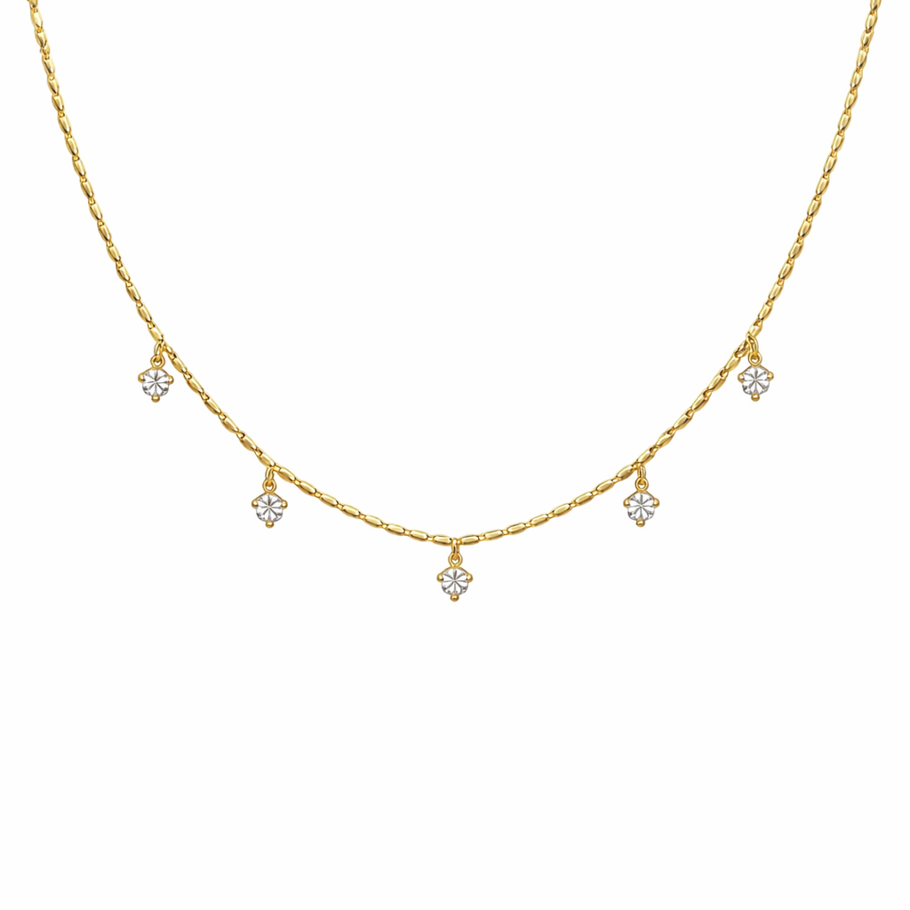 Amber Zirconia Diamond Necklace